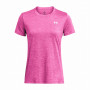 Dámske tričko Under Armour Tech SSC - Twist ružová RebelPink/PinkElixir/White