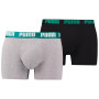 Pánske boxerky Puma Basic Boxer 2P sivá/čierna Gray