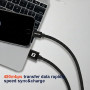 Nabíjací a dátový kábel Swissten Textile USB / USB-C 3 m