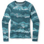 Dámske funkčné tričko Smartwool W Classic Thermal Merino BL Crew Boxed 2023 modrá Twilight Blue Mtn Scape