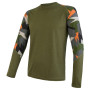 Pánske funkčné tričko Sensor Merino Impress dl.r. zelená Safari/Camo