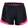 Dámske kraťasy Under Armour Play Up Shorts 3.0 čierna/fialová Black / Cerise / Cerise