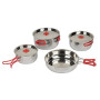 Sada riadov Bo-Camp Set Of Pans Travel 4 strieborná Silver