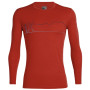 Pánske triko Icebreaker Mens 200 Oasis LS Crewe Single Line Ski-chili red