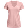 Dámske funkčné tričko Under Armour Tech SSV - Solid 2023 svetloružová Retro Pink / / Metallic Silver