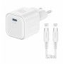 Adaptér Swissten Adaptér Swissten GaN 1X USB-C 35W + dátový kábel USB-C 1,2 m