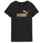 Dámske tričko Puma ESS NO. 1 LOGO Metallic Tee čierna PUMA Black-metallic gold