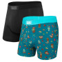 Boxerky Saxx Ultra Boxer Brief Fly 2Pk čierna/tyrkysová CoconutDrinks/Black