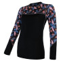 Dámske funkčné tričko Sensor Merino Impress (long sleeve) čierna/modrá Blk/Floral